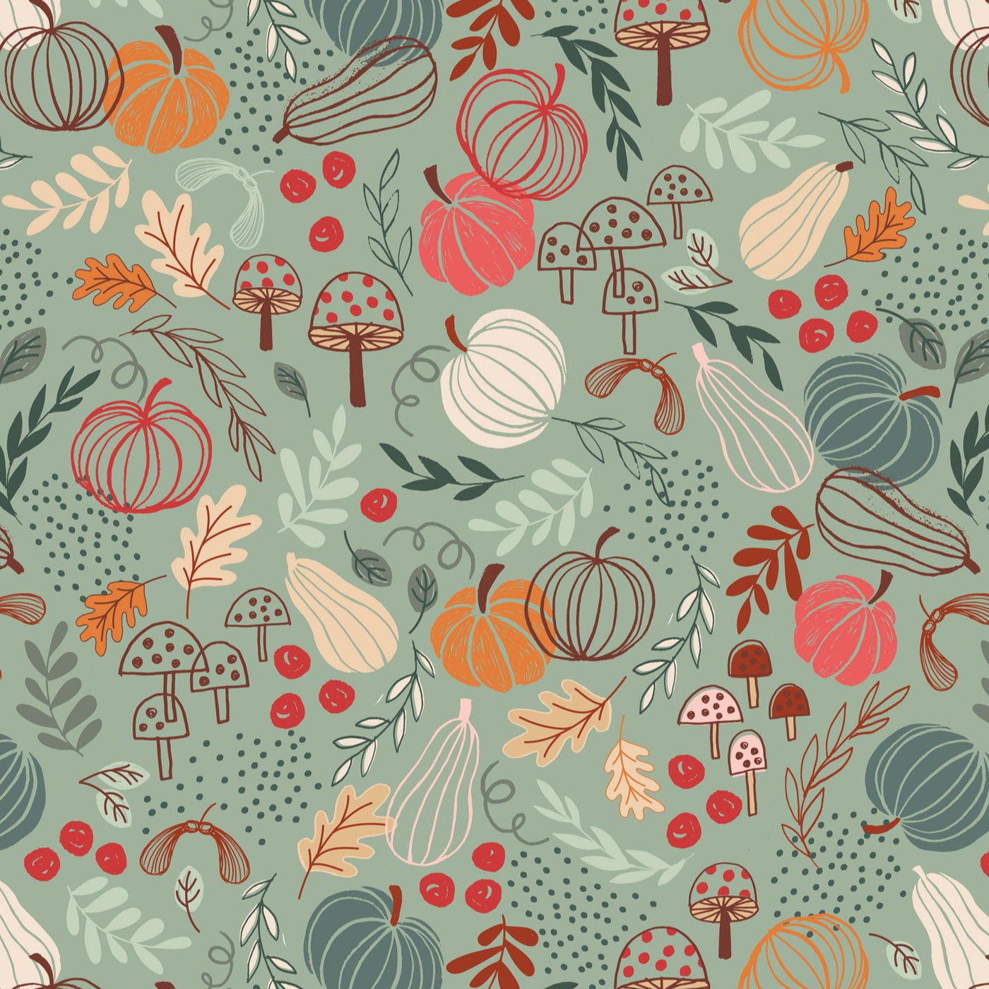 Snuggle Season Flannel Pumpkins Jade F682.2