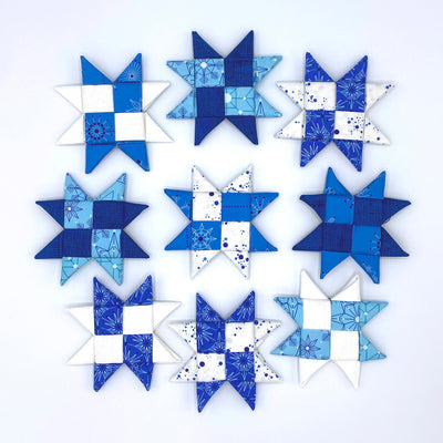 Blue Christmas Stars 6-Pack Precut