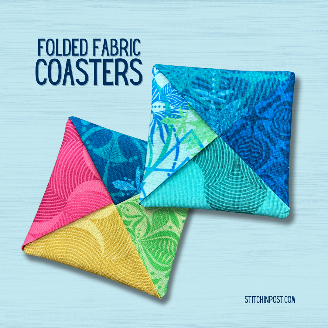 Folded Fabric Coasters - Free Downloadable Sewing Pattern by Joyce Boyd