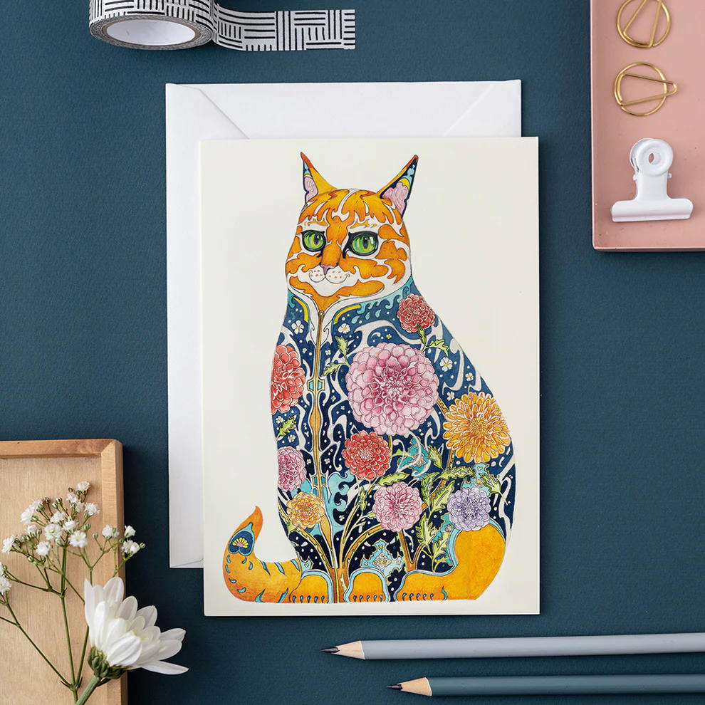 Ginger Tom Greeting Card by DM Collection