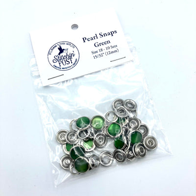 Pearl Snap Fasteners Size 18 - Green