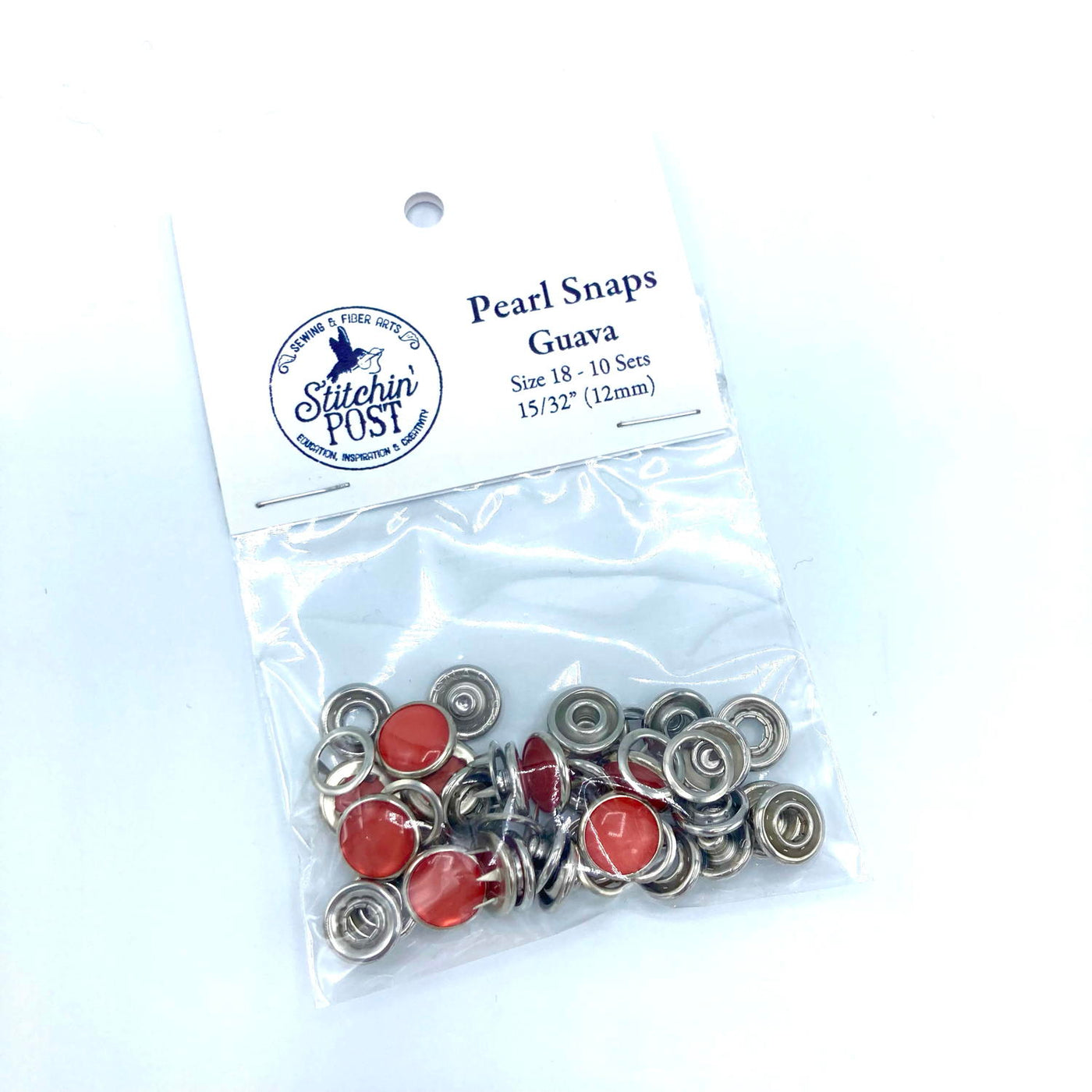 Pearl Snap Fasteners Size 18 - Guava