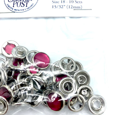 Pearl Snap Fasteners Size 18 - Hot Pink