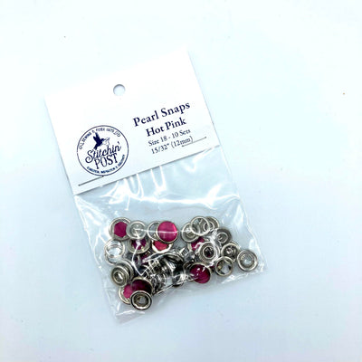 Pearl Snap Fasteners Size 18 - Hot Pink