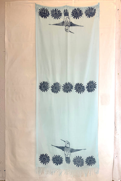 Hummingbird Hand Printed Shawl - Valori Wells