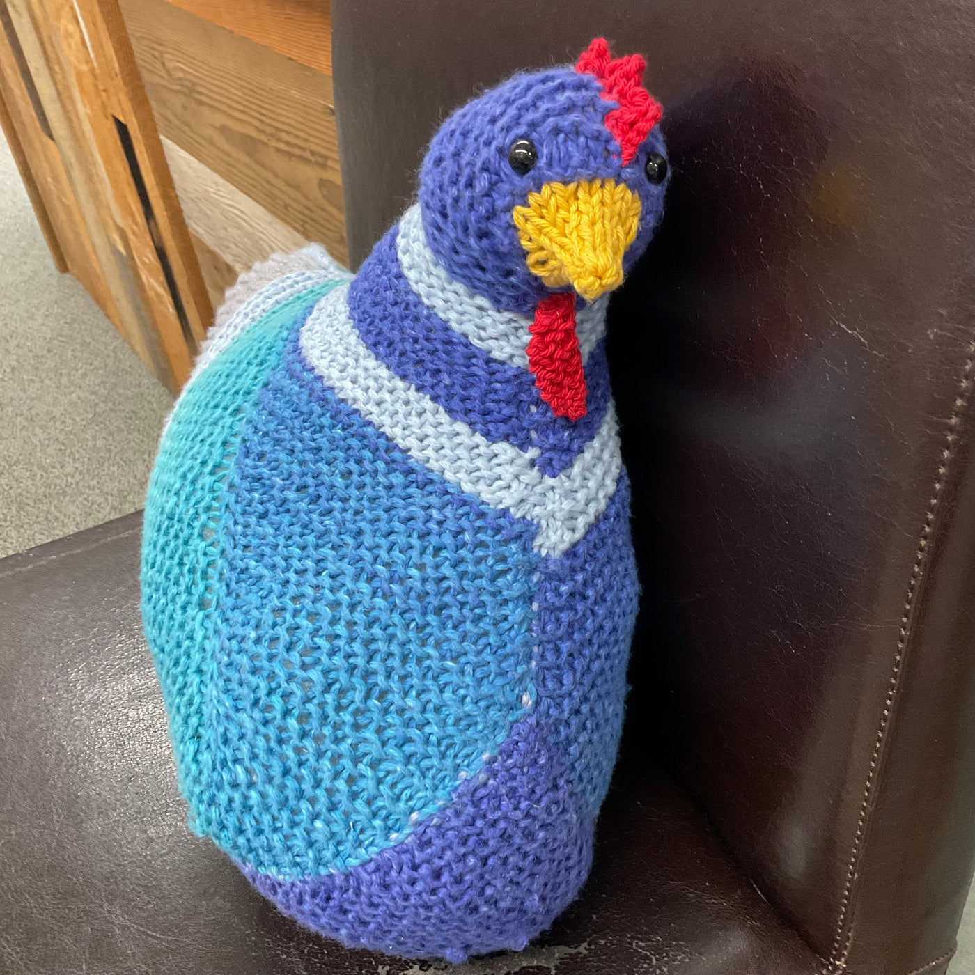 Knitted Therapy Chicken Blue Cotton-Employee Boutique