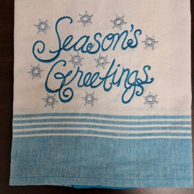 Season's Greetings Tea Towel 20x28 Employee Boutique