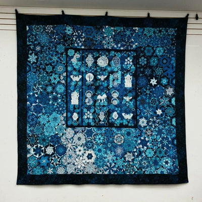 Midnight in Hexagons Finished Quilt 98 x 94