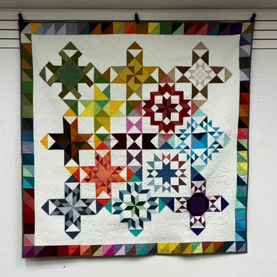 Stitchin Post BOM On Point Finished Quilt 80 x 80