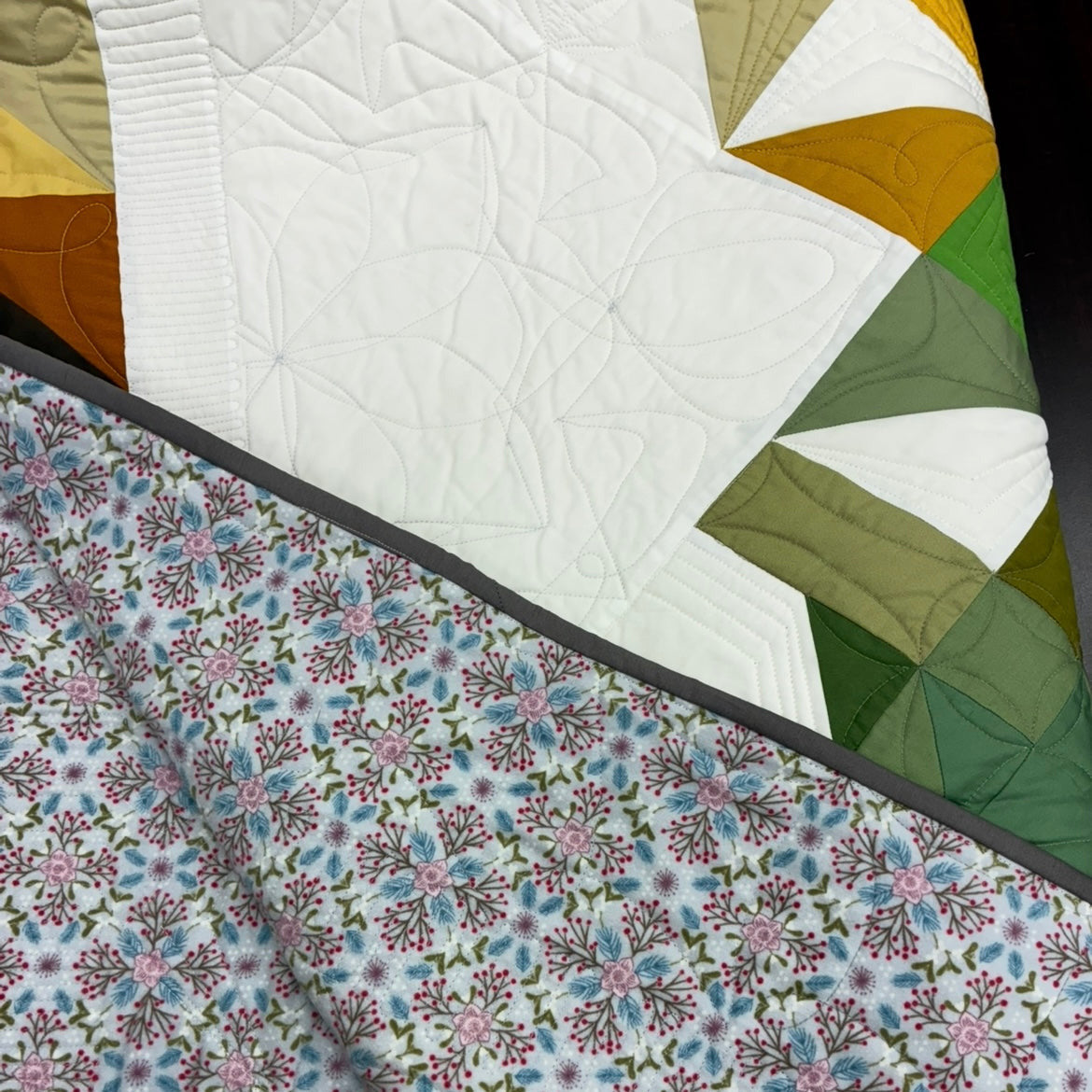 Stitchin Post BOM On Point Finished Quilt 80 x 80