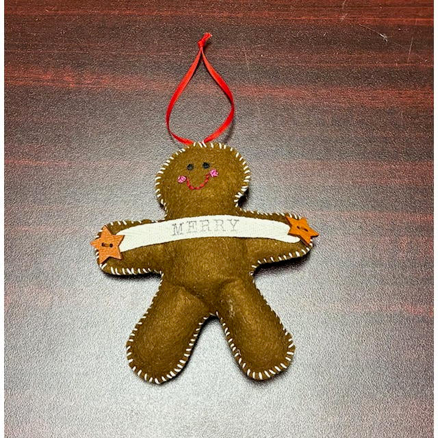 Gingerbread Man Felt Ornament - Employee Boutique