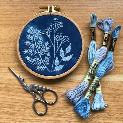 Cyanotype Botanicals Embroidery Kit