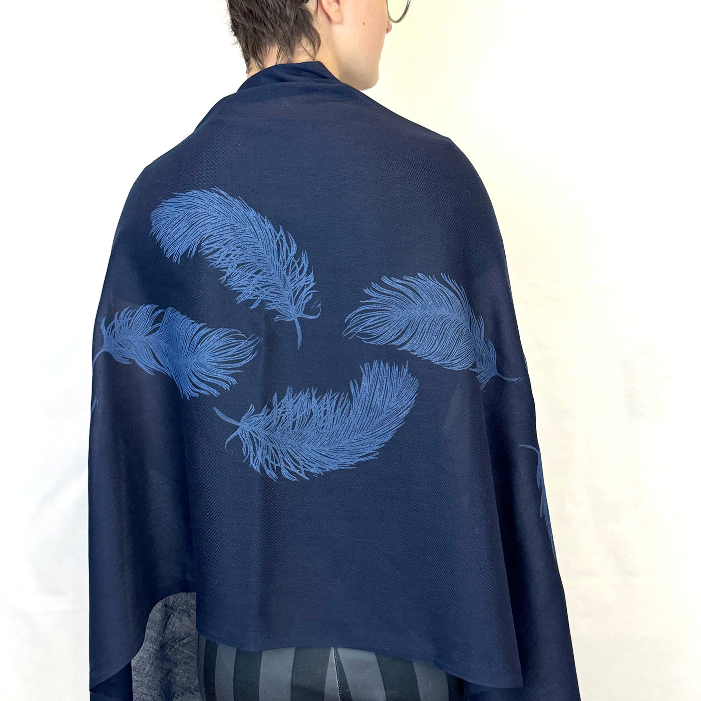 Feathers Hand Printed Shawl - Valori Wells