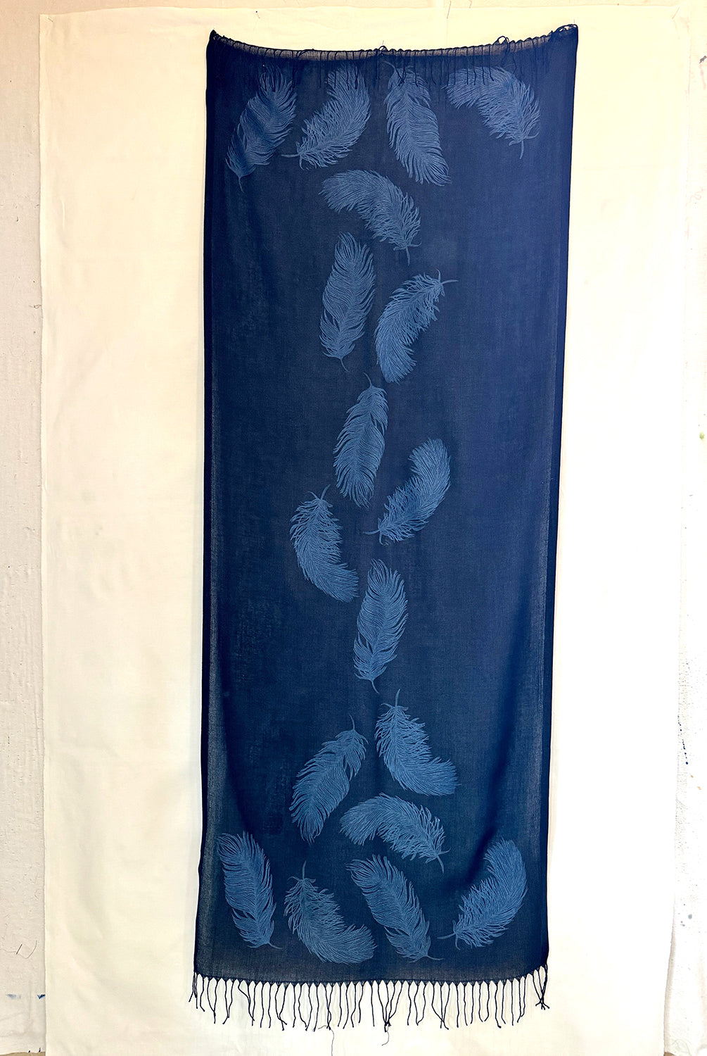 Feathers Hand Printed Shawl - Valori Wells