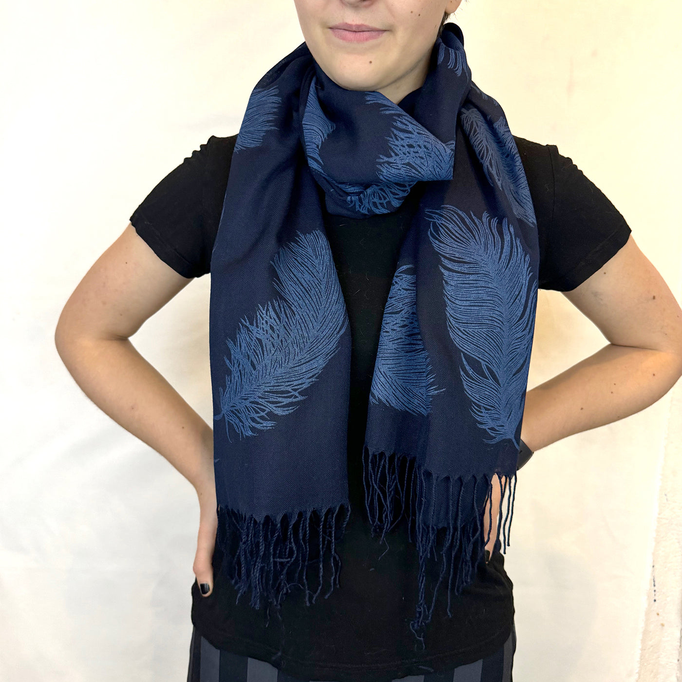 Feathers Hand Printed Shawl - Valori Wells