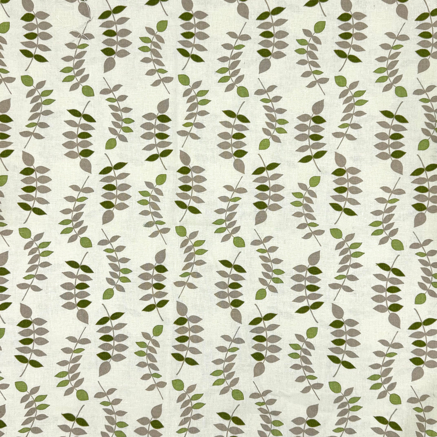 Vintage Val Jenaveve Leaves Green Cotton Linen