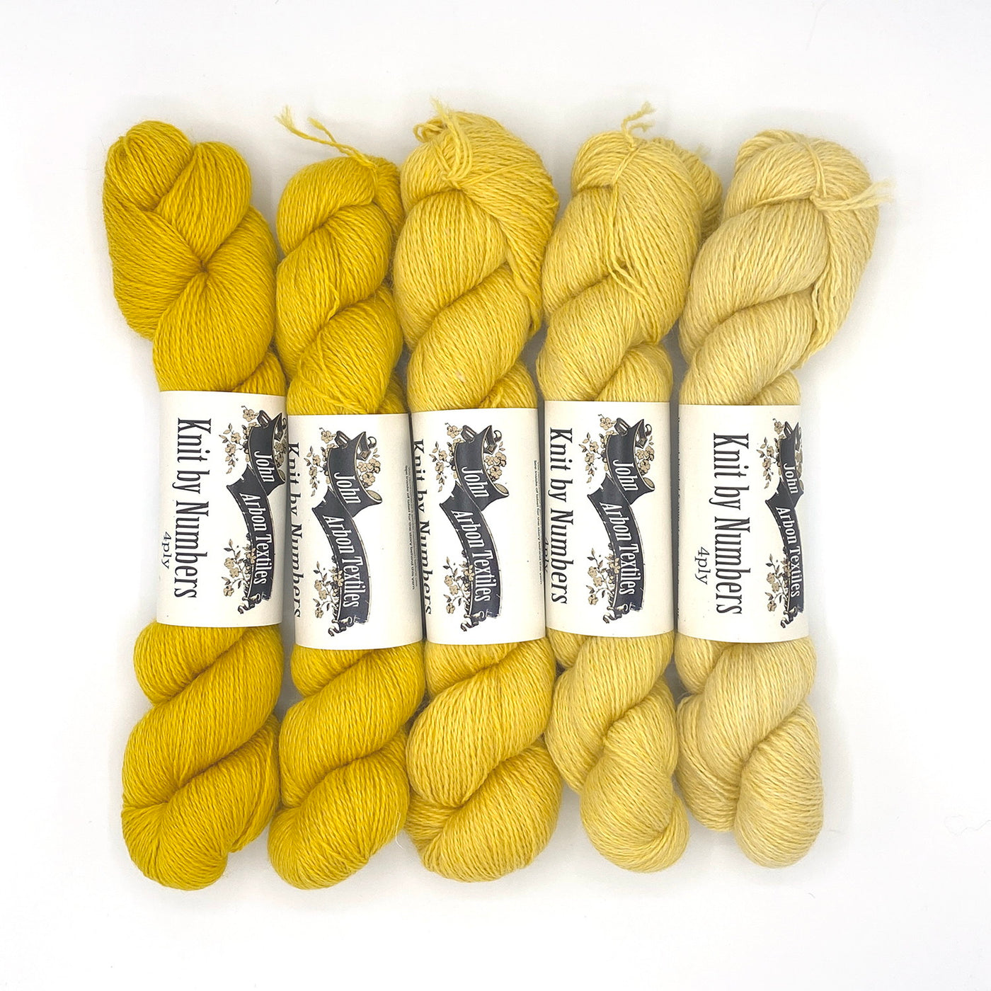 Knit by Numbers Gradient Kit 4ply Yellow by John Arbon Textiles