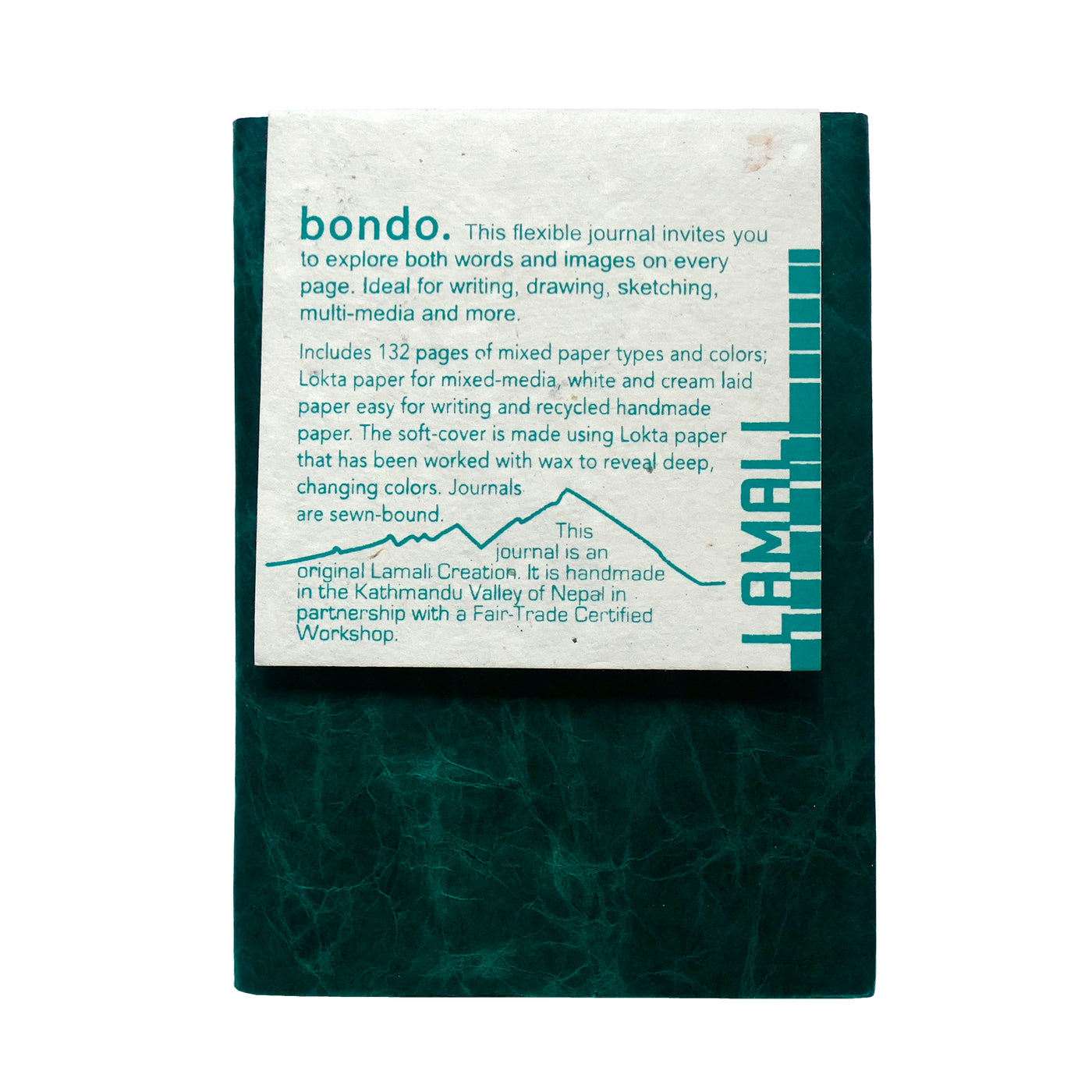 Bondo Soft-Cover Handmade Journal - Emerald Green