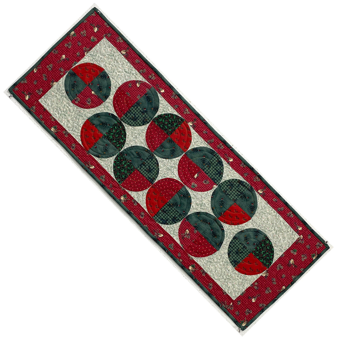 Patchwork Table Runner (10 Balls) - Finished Quilt by Lawry Thorn