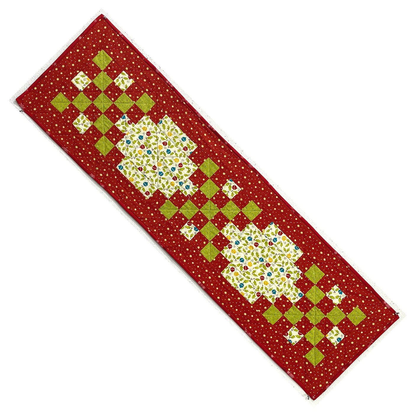 Patchwork Red Table Runner - Finished Quilt by Lawry Thorn