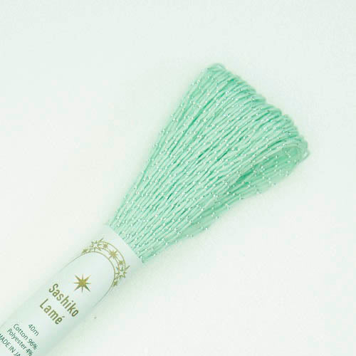 Sashiko Lame Thread 40M/44 Yard Skein Mint Green SL8