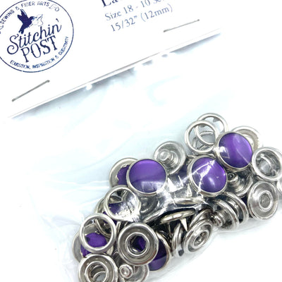 Pearl Snap Fasteners Size 18 - Lavender