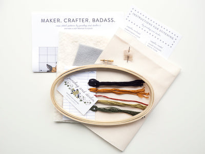 Maker, Crafter, Badass Cross Stitch Kit from Junebug and Darlin