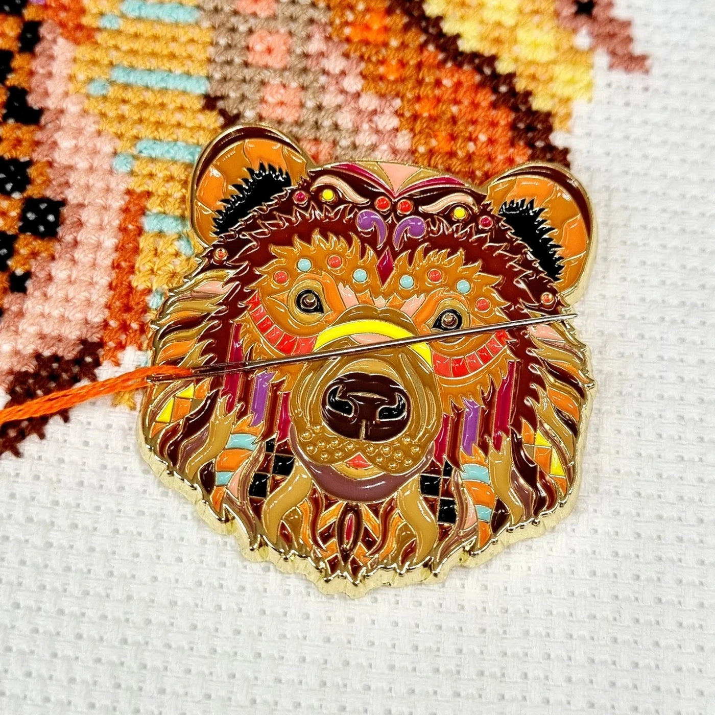 Mandala Bear Needle Minder - Meloca Designs