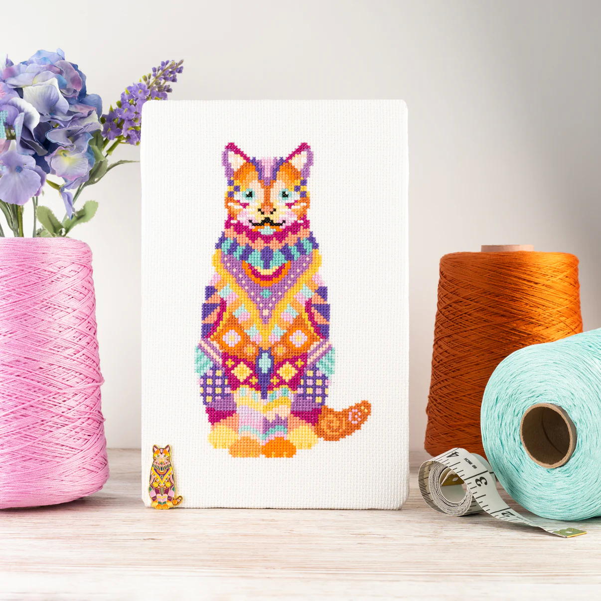 Mandala Cat Counted Cross Stitch Craft Kit - Meloca Designs