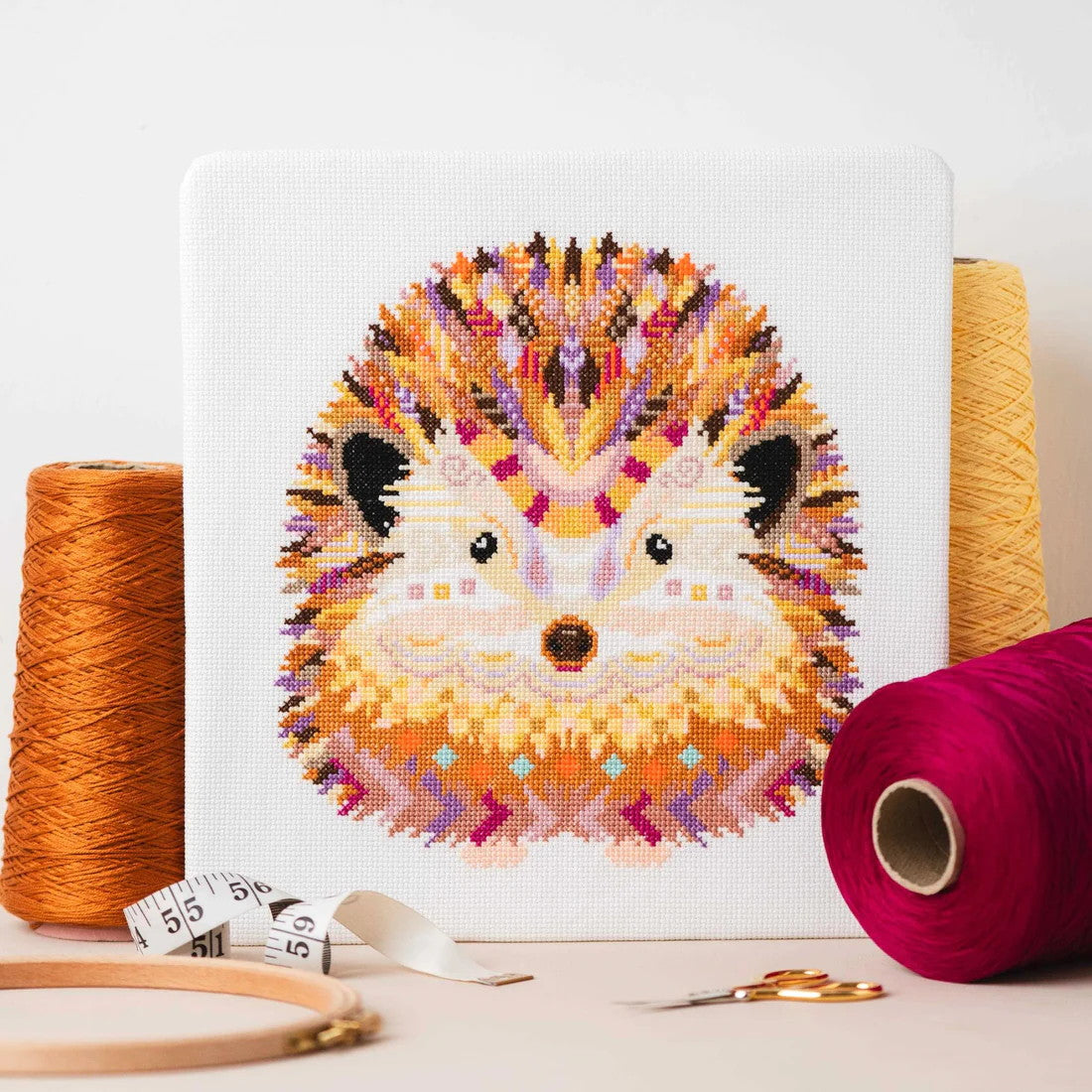 Mandala Hedgehog Counted Cross Stitch Craft Kit - Meloca Designs