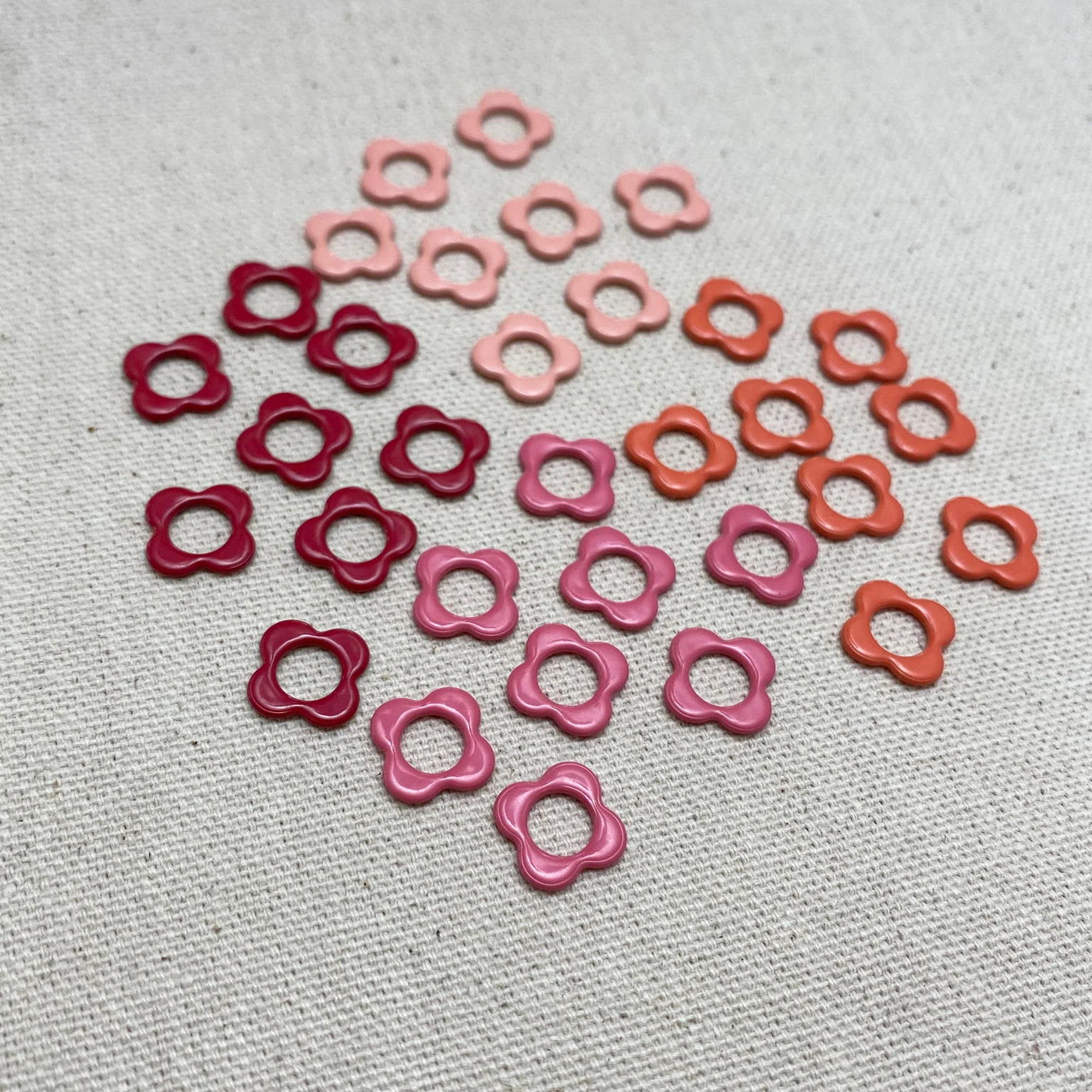 Stitch Markers - Small Flower Rings - Warm Tone Collection