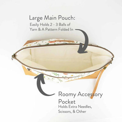 Trinity Bag - Medium Zippered Knitting Project Bag - Mountain Meadow