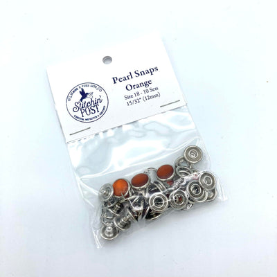 Pearl Snap Fasteners Size 18 - Orange