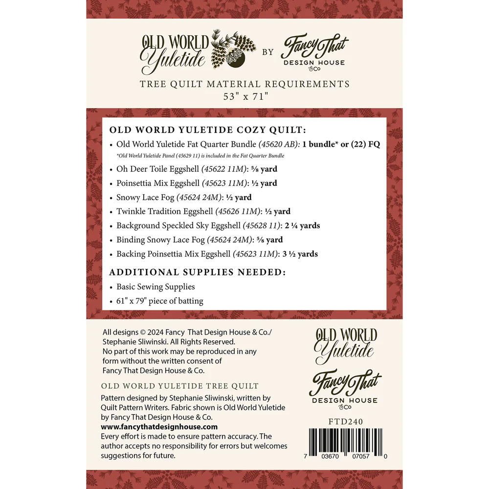 Old World Yuletide Tree Quilt Pattern