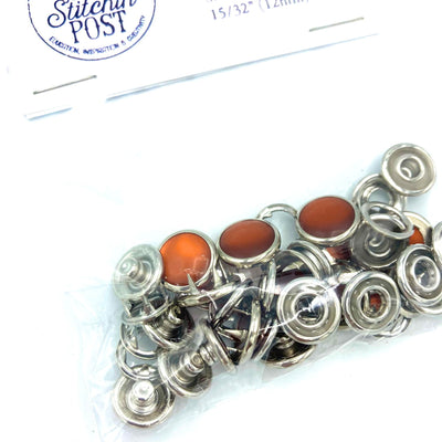 Pearl Snap Fasteners Size 18 - Orange