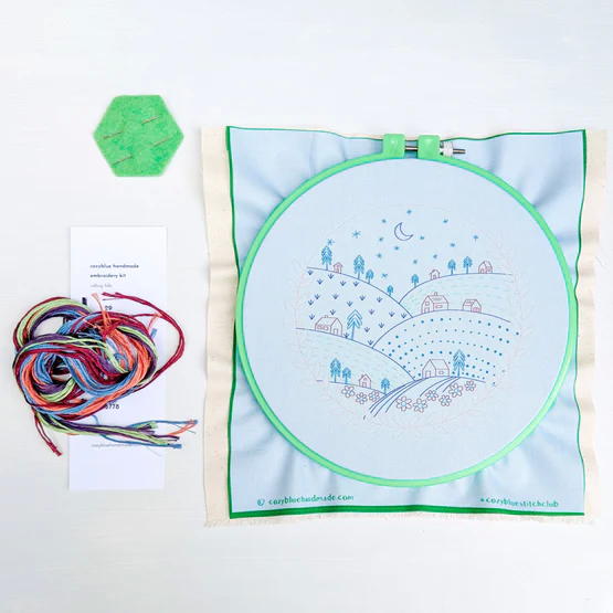 DIY Rolling Hills Embroidery Kit - CozyBlue Handmade