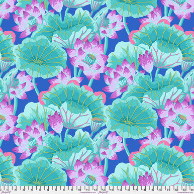 Kaffe Fassett Collective Lake Blossoms Turquoise PWGP093.TURQUOISE