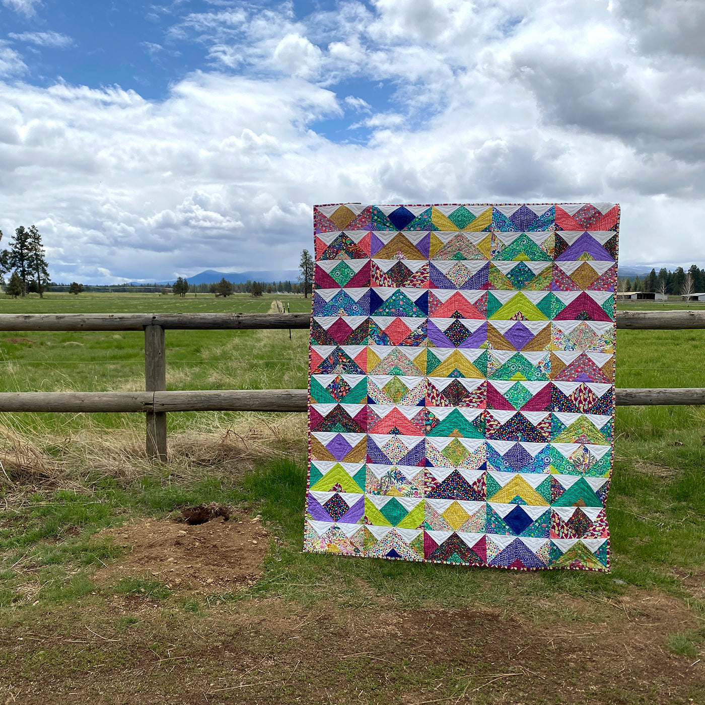 Paper Hats Sample Quilt - 60" x 72"
