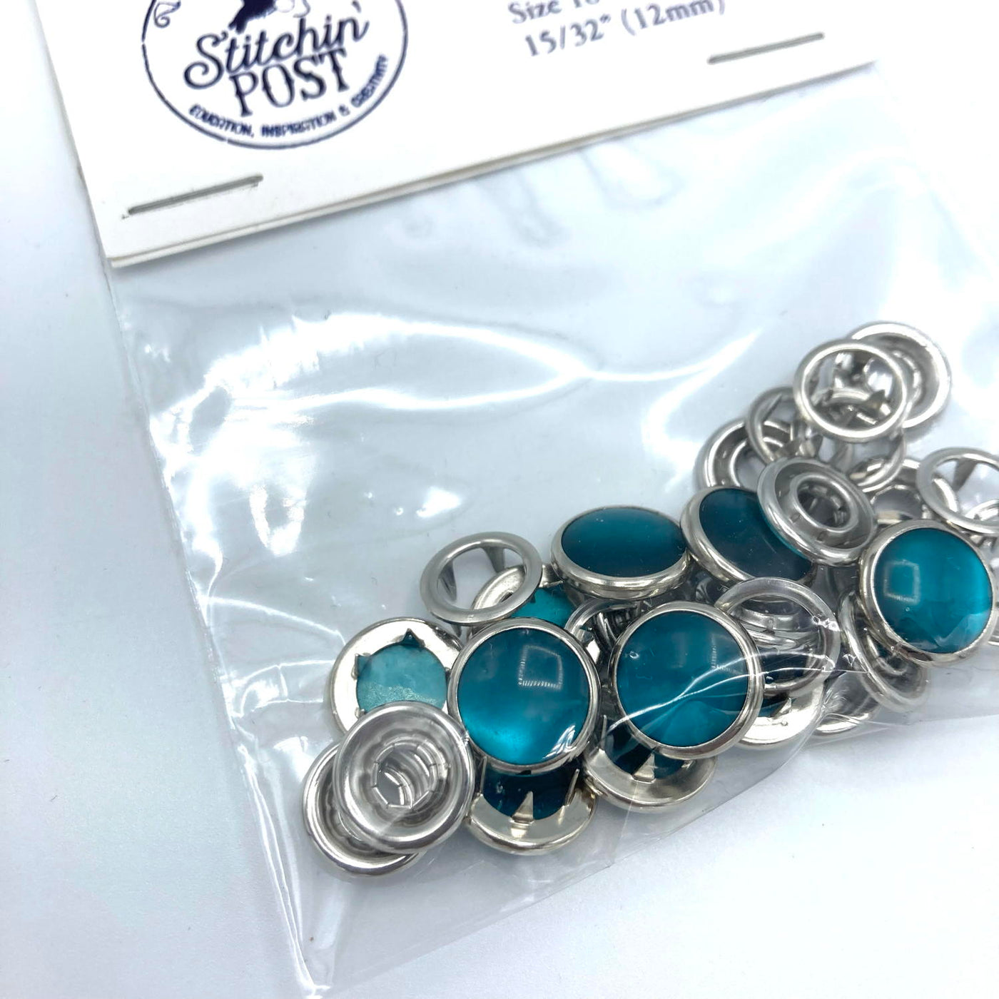 Pearl Snap Fasteners Size 18 - Peacock