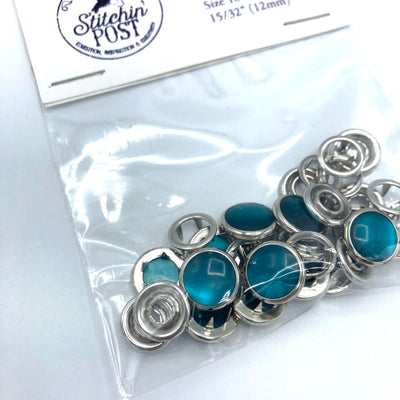 Pearl Snap Fasteners Size 18 - Peacock