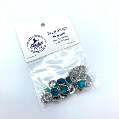 Pearl Snap Fasteners Size 18 - Peacock