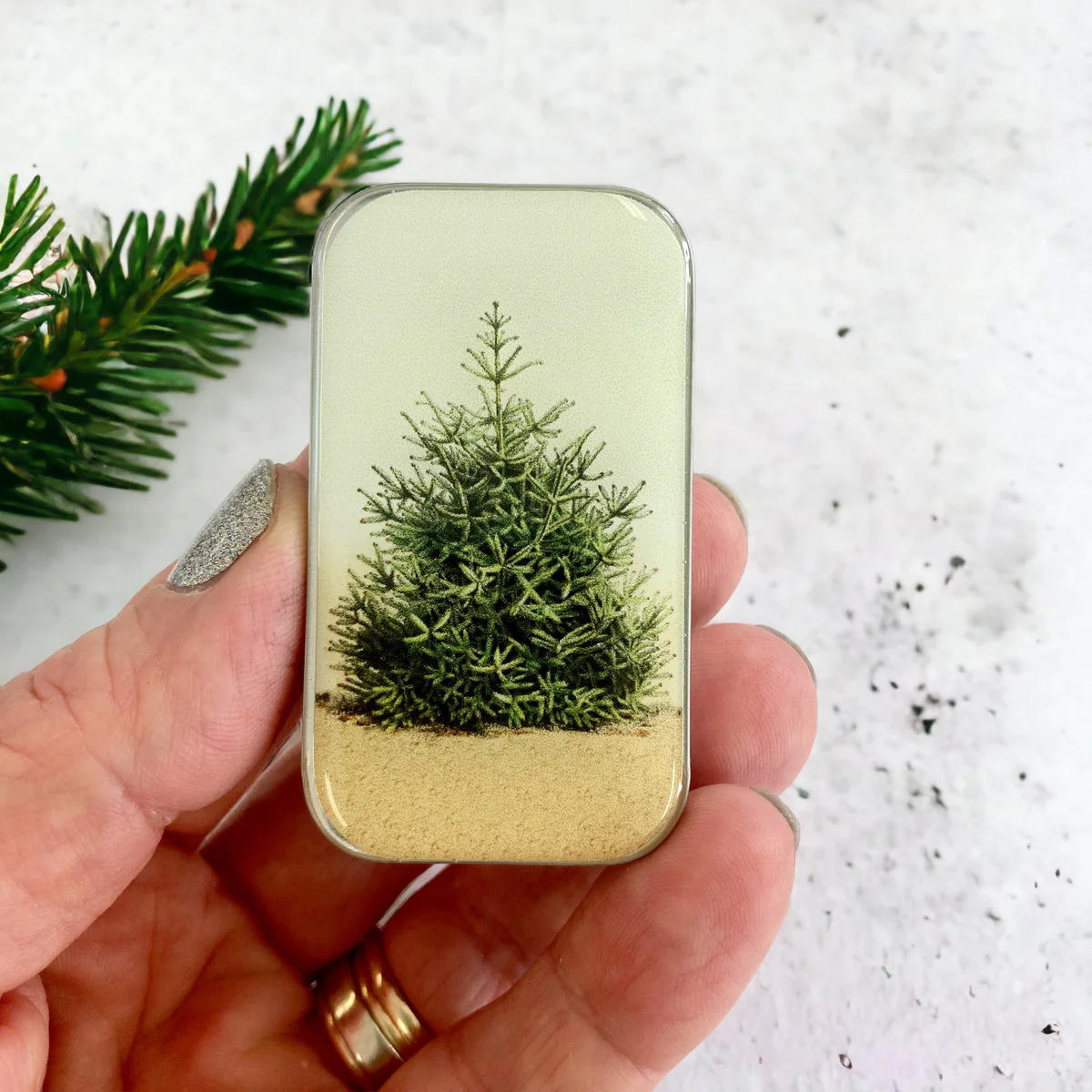 Firefly Notes - Pine Tree stitch marker tin: Small