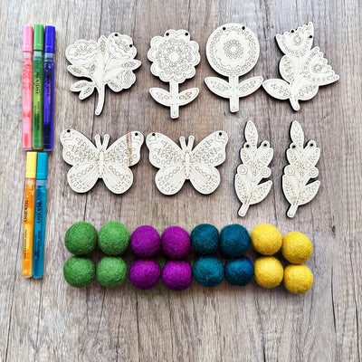 DIY Craft Kit - Folksy Flower Garden by Woodsy Craft Co.