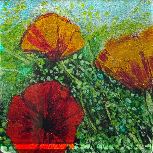 Glass-fused Poppies with Susie Zeitner on 8/30/25