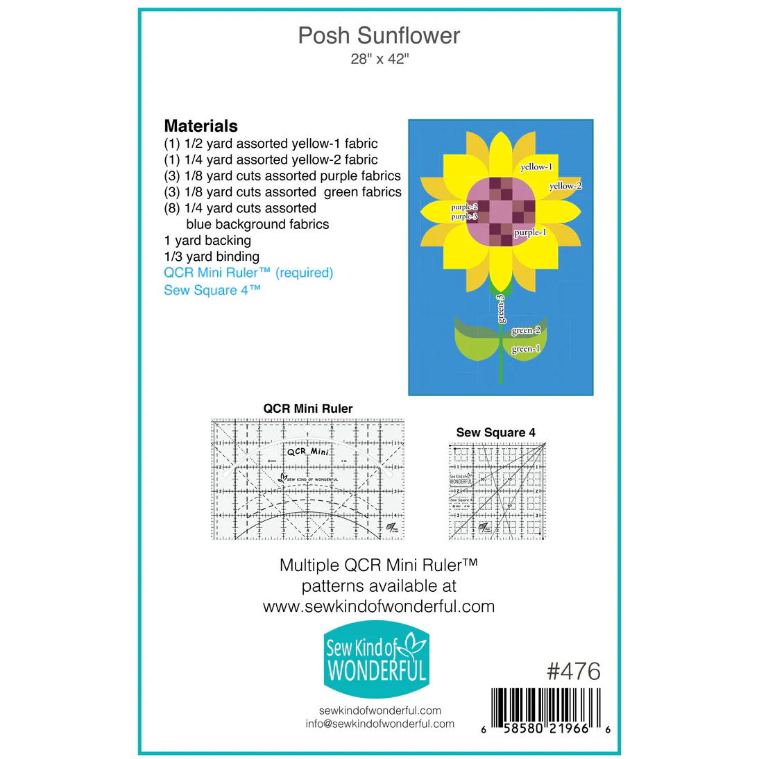 Posh Sunflower Pattern by Sew Kind of Wonderful