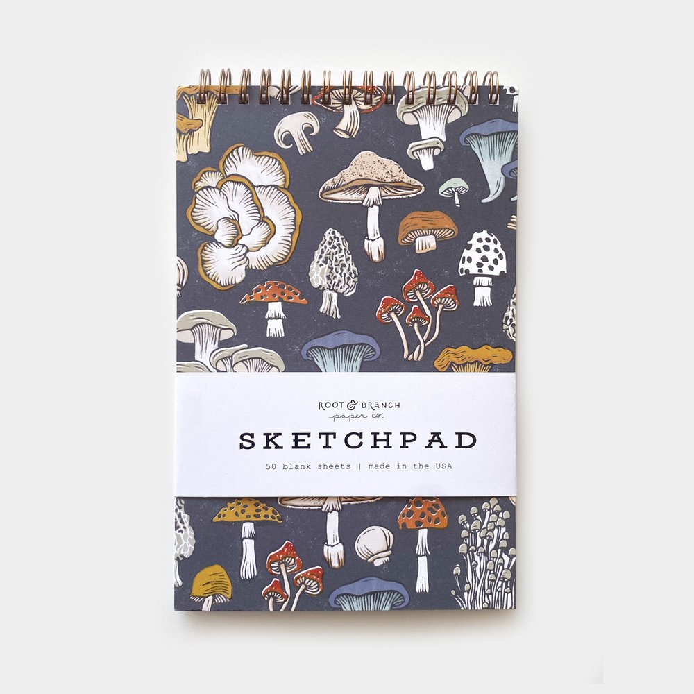 Root & Branch Paper Co. - Mushroom + Fungi Spiral Bound Sketchpad