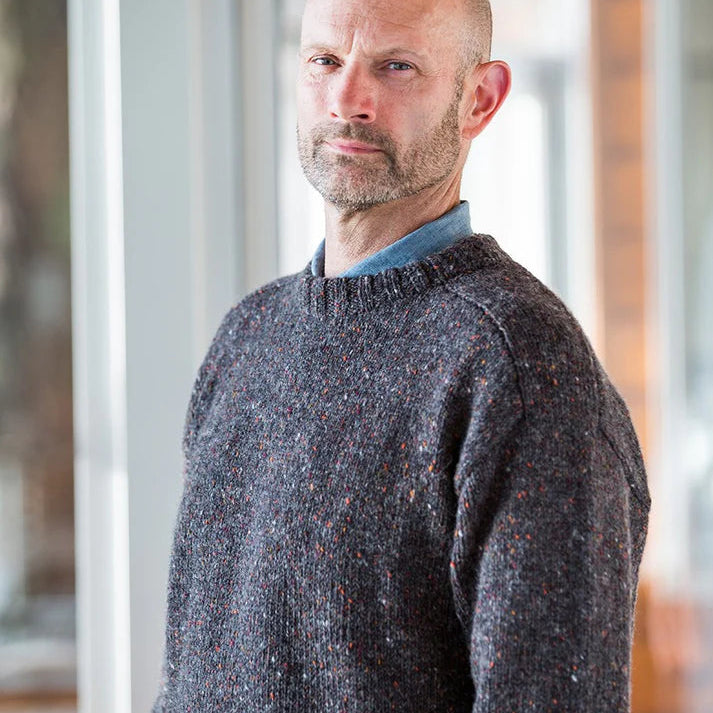 Saddle-Shoulder Mens Pullover Pattern from Churchmouse Classics