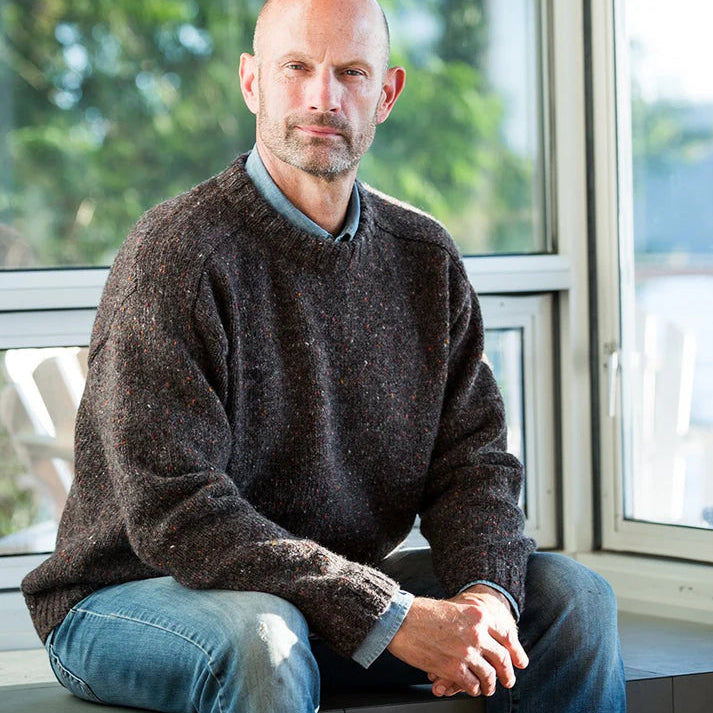 Saddle-Shoulder Mens Pullover Pattern from Churchmouse Classics