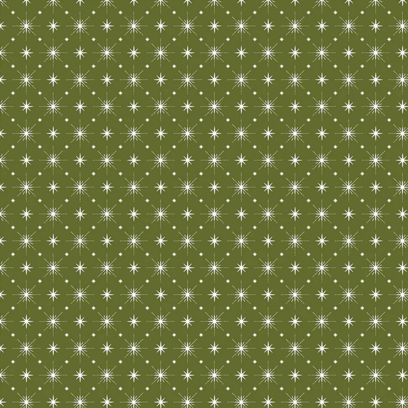 Christmas is in Town Stars Green C14747-GREEN