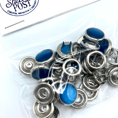 Pearl Snap Fasteners Size 18 - Sea Blue